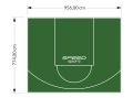 74M2/774X956CM ZIELONE BOISKO DO KOSZYKÓWKI SPEEDSPORT HEXA POWER PRO
