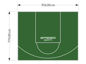 74M2/774X956CM ZIELONE BOISKO DO KOSZYKÓWKI SPEEDSPORT HEXA POWER PRO