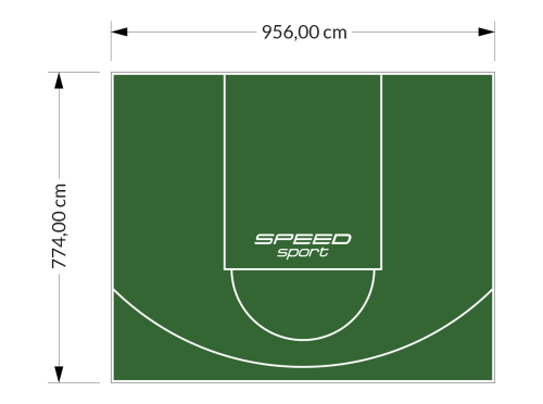74M2/774X956CM ZIELONE BOISKO DO KOSZYKÓWKI SPEEDSPORT HEXA POWER PRO