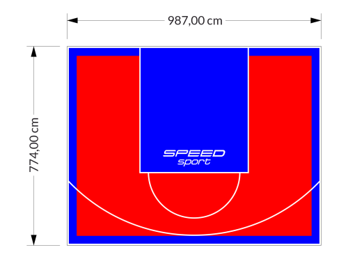 76M2/774X987CM CZERWONO-NIEBIESKIE BOISKO DO KOSZYKÓWKI SPEEDSPORT HEXA POWER PRO
