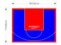 76M2/774X987CM NIEBIESKO-CZERWONE BOISKO DO KOSZYKÓWKI SPEEDSPORT HEXA POWER PRO