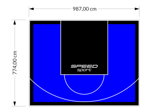 76M2/774X987CM NIEBIESKO-CZARNE BOISKO DO KOSZYKÓWKI SPEEDSPORT HEXA POWER PRO