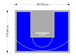76M2/774X987CM NIEBIESKO-SZARE BOISKO DO KOSZYKÓWKI SPEEDSPORT HEXA POWER PRO