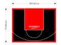 76M2/774X987CM CZARNO-CZERWONE BOISKO DO KOSZYKÓWKI SPEEDSPORT HEXA POWER PRO