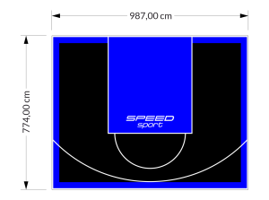76M2/774X987CM CZARNO-NIEBIESKIE BOISKO DO KOSZYKÓWKI SPEEDSPORT HEXA POWER PRO