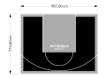 76M2/774X987CM CZARNO-SZARE BOISKO DO KOSZYKÓWKI SPEEDSPORT HEXA POWER PRO