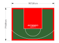 76M2/774X987CM ZIELONO-CZERWONE BOISKO DO KOSZYKÓWKI SPEEDSPORT HEXA POWER PRO