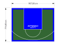 76M2/774X987CM ZIELONO-NIEBIESKIE BOISKO DO KOSZYKÓWKI SPEEDSPORT HEXA POWER PRO