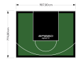 76M2/774X987CM ZIELONO-CZARNE BOISKO DO KOSZYKÓWKI SPEEDSPORT HEXA POWER PRO