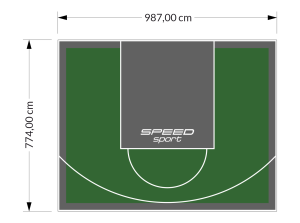 76M2/774X987CM ZIELONO-GRAFITOWE BOISKO DO KOSZYKÓWKI SPEEDSPORT HEXA POWER PRO
