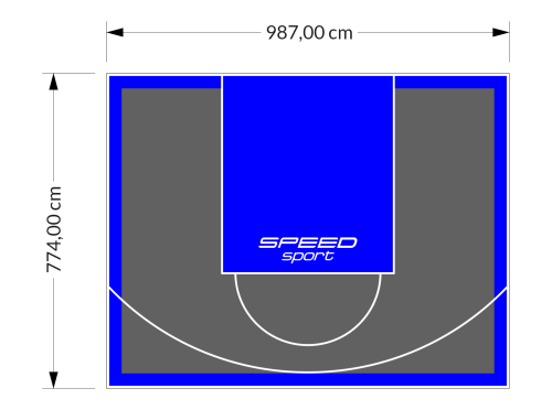 76M2/774X987CM GRAFITOWO-NIEBIESKIE BOISKO DO KOSZYKÓWKI SPEEDSPORT HEXA POWER PRO