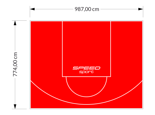 76M2/774X987CM CZERWONE BOISKO DO KOSZYKÓWKI SPEEDSPORT HEXA POWER PRO