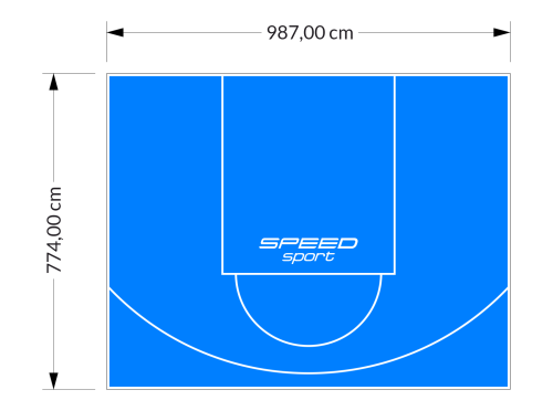 76M2/774X987CM BŁĘKITNE BOISKO DO KOSZYKÓWKI SPEEDSPORT HEXA POWER PRO
