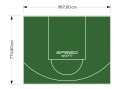 76M2/774X987CM ZIELONE BOISKO DO KOSZYKÓWKI SPEEDSPORT HEXA POWER PRO