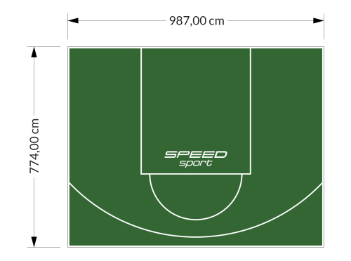 76M2/774X987CM ZIELONE BOISKO DO KOSZYKÓWKI SPEEDSPORT HEXA POWER PRO