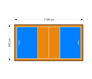 66M2/1108X592CM BŁĘKITNO-POMARAŃCZOWE BOISKO DO SIATKÓWKI SPEEDSPORT HEXA POWER PRO