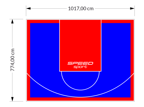79M2/774X1017CM NIEBIESKO-CZERWONE BOISKO DO KOSZYKÓWKI SPEEDSPORT HEXA POWER PRO