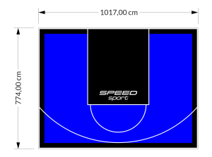 79M2/774X1017CM NIEBIESKO-CZARNE BOISKO DO KOSZYKÓWKI SPEEDSPORT HEXA POWER PRO