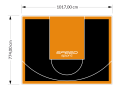 79M2/774X1017CM CZARNO-POMARAŃCZOWE BOISKO DO KOSZYKÓWKI SPEEDSPORT HEXA POWER PRO