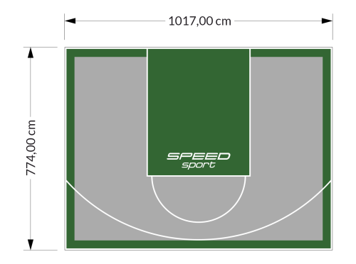 79M2/774X1017CM SZARO-ZIELONE BOISKO DO KOSZYKÓWKI SPEEDSPORT HEXA POWER PRO