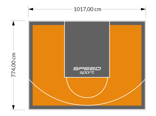 79M2/774X1017CM POMARAŃCZOWO-GRAFITOWE BOISKO DO KOSZYKÓWKI SPEEDSPORT HEXA POWER PRO