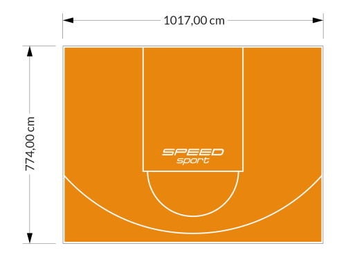 79M2/774X1017CM POMARAŃCZOWE BOISKO DO KOSZYKÓWKI SPEEDSPORT HEXA POWER PRO