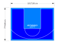 79M2/774X1017CM NIEBIESKO-BŁĘKITNE BOISKO DO KOSZYKÓWKI SPEEDSPORT HEXA POWER PRO