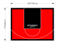 81M2/774X1048CM CZERWONO-CZARNE BOISKO DO KOSZYKÓWKI SPEEDSPORT HEXA POWER PRO