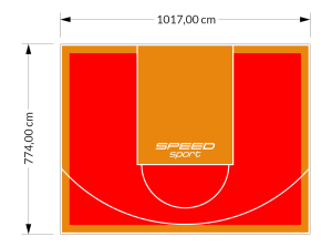 81M2/774X1048CM CZERWONO-POMARAŃCZOWE BOISKO DO KOSZYKÓWKI SPEEDSPORT HEXA POWER PRO
