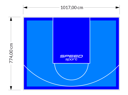 81M2/774X1048CM BŁĘKITNO-NIEBIESKIE BOISKO DO KOSZYKÓWKI SPEEDSPORT HEXA POWER PRO