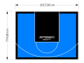 81M2/774X1048CM BŁĘKITNO-CZARNE BOISKO DO KOSZYKÓWKI SPEEDSPORT HEXA POWER PRO
