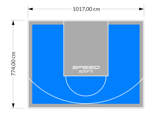 81M2/774X1048CM BŁĘKITNO-SZARE BOISKO DO KOSZYKÓWKI SPEEDSPORT HEXA POWER PRO
