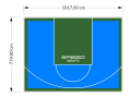 81M2/774X1048CM BŁĘKITNO-ZIELONE BOISKO DO KOSZYKÓWKI SPEEDSPORT HEXA POWER PRO