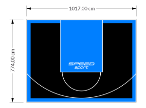 81M2/774X1048CM CZARNO-BŁĘKITNE BOISKO DO KOSZYKÓWKI SPEEDSPORT HEXA POWER PRO