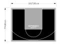 81M2/774X1048CM CZARNO-SZARE BOISKO DO KOSZYKÓWKI SPEEDSPORT HEXA POWER PRO