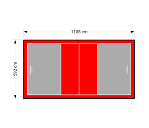 66M2/1108X592CM SZARO-CZERWONE BOISKO DO SIATKÓWKI SPEEDSPORT HEXA POWER PRO
