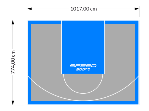81M2/774X1048CM SZARO-BŁĘKITNE BOISKO DO KOSZYKÓWKI SPEEDSPORT HEXA POWER PRO