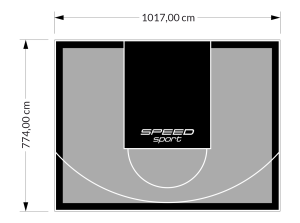 81M2/774X1048CM SZARO-CZARNE BOISKO DO KOSZYKÓWKI SPEEDSPORT HEXA POWER PRO