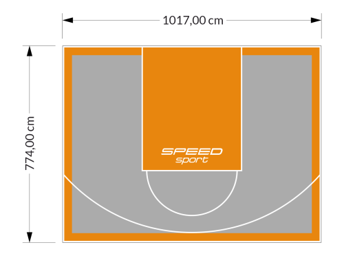 81M2/774X1048CM SZARO-POMARAŃCZOWE BOISKO DO KOSZYKÓWKI SPEEDSPORT HEXA POWER PRO