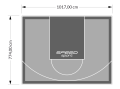 81M2/774X1048CM SZARO-GRAFITOWE BOISKO DO KOSZYKÓWKI SPEEDSPORT HEXA POWER PRO