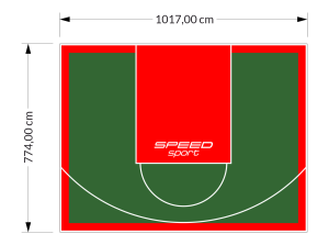 81M2/774X1048CM ZIELONO-CZERWONE BOISKO DO KOSZYKÓWKI SPEEDSPORT HEXA POWER PRO