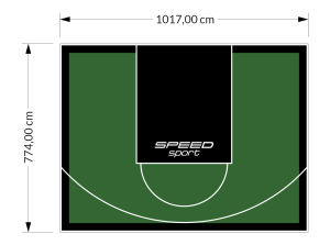 81M2/774X1048CM ZIELONO-CZARNE BOISKO DO KOSZYKÓWKI SPEEDSPORT HEXA POWER PRO