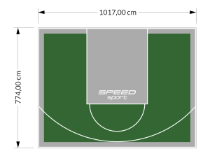 81M2/774X1048CM ZIELONO-SZARE BOISKO DO KOSZYKÓWKI SPEEDSPORT HEXA POWER PRO