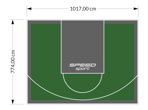 81M2/774X1048CM ZIELONO-GRAFITOWE BOISKO DO KOSZYKÓWKI SPEEDSPORT HEXA POWER PRO