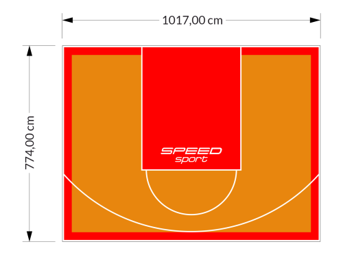 81M2/774X1048CM POMARAŃCZOWO-CZERWONE BOISKO DO KOSZYKÓWKI SPEEDSPORT HEXA POWER PRO