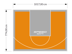 81M2/774X1048CM POMARAŃCZOWO-SZARE BOISKO DO KOSZYKÓWKI SPEEDSPORT HEXA POWER PRO