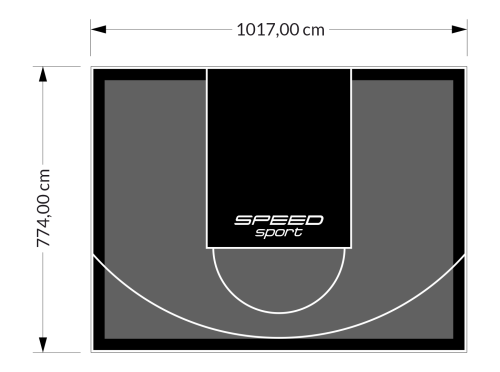 81M2/774X1048CM GRAFITOWO-CZARNE BOISKO DO KOSZYKÓWKI SPEEDSPORT HEXA POWER PRO