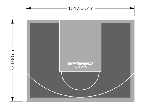 81M2/774X1048CM GRAFITOWO-SZARE BOISKO DO KOSZYKÓWKI SPEEDSPORT HEXA POWER PRO