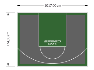 81M2/774X1048CM GRAFITOWO-ZIELONE BOISKO DO KOSZYKÓWKI SPEEDSPORT HEXA POWER PRO