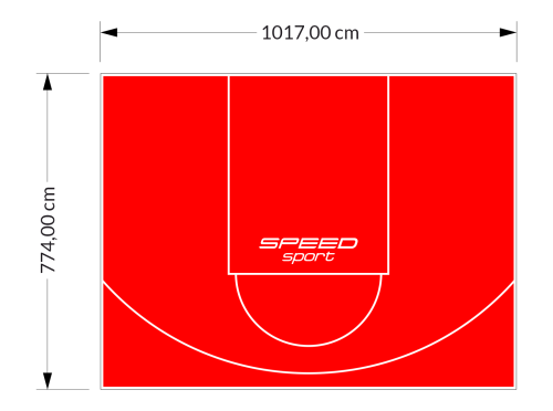 81M2/774X1048CM CZERWONE BOISKO DO KOSZYKÓWKI SPEEDSPORT HEXA POWER PRO